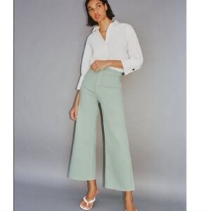 Zara Marine Mint Wide Leg Pant Size 6